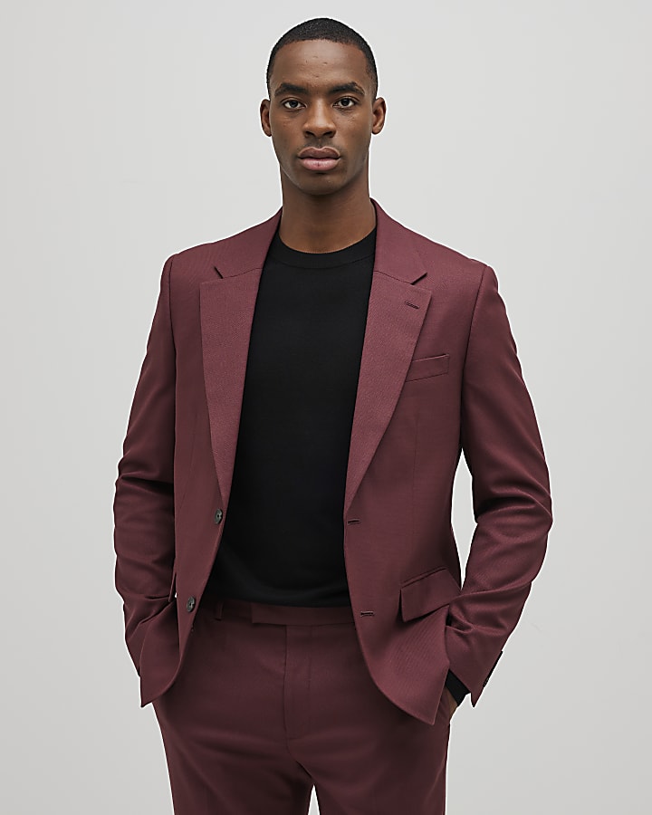 rosso slim fit giacca strutturata