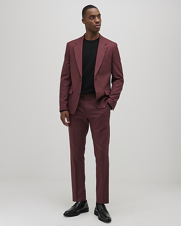 rosso slim fit giacca strutturata