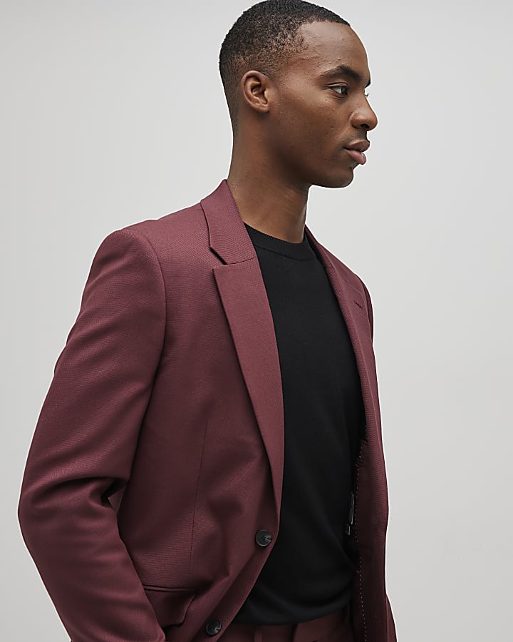 rosso slim fit giacca strutturata