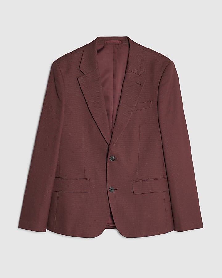 rosso slim fit giacca strutturata