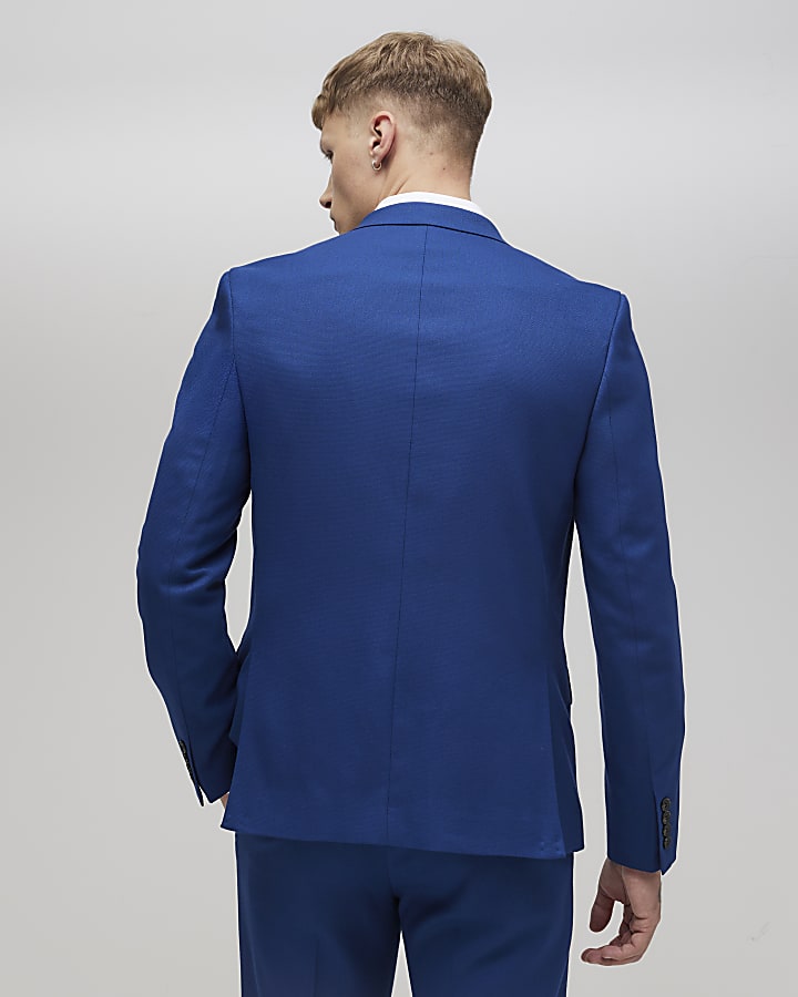blu skinny fit con texture giacca