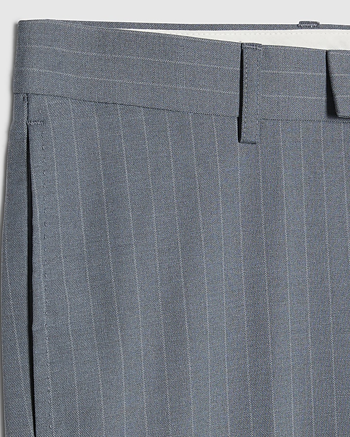 blu skinny fit abito gessato pantaloni