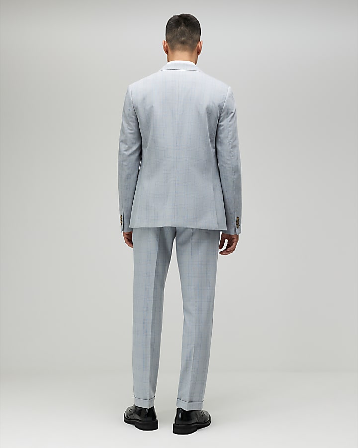 blu slim fit check slim tuta pantaloni