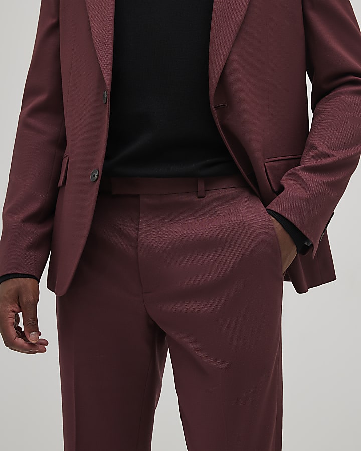 rosso slim fit texture tuta pantaloni