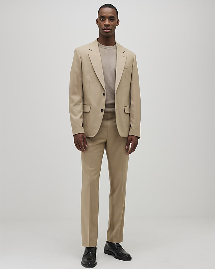 beige slim fit con texture tuta pantaloni