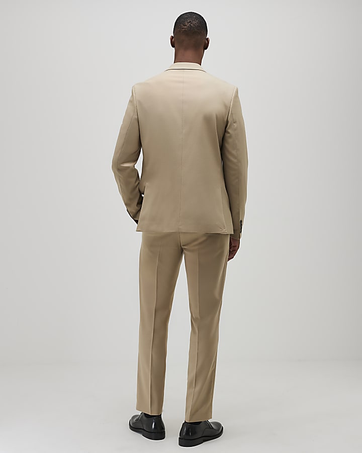 beige slim fit con texture tuta pantaloni