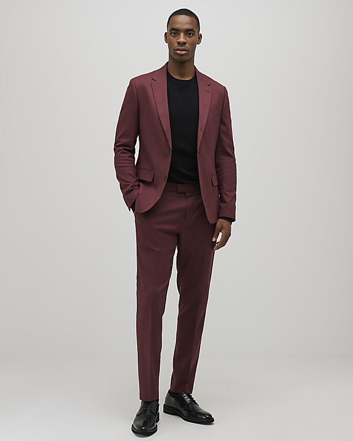 red skinny fit con texture tuta pantaloni
