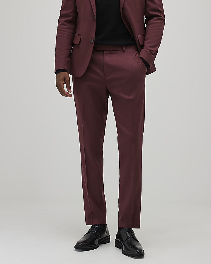 red skinny fit con texture tuta pantaloni