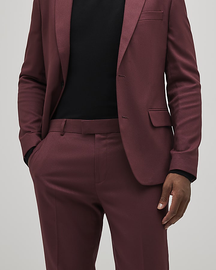 red skinny fit con texture tuta pantaloni