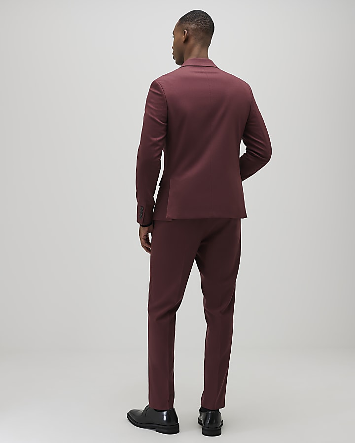 red skinny fit con texture tuta pantaloni