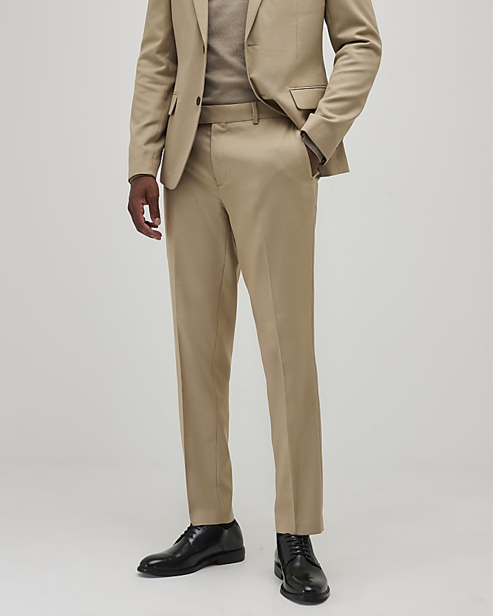 beige skinny fit con texture tuta pantaloni
