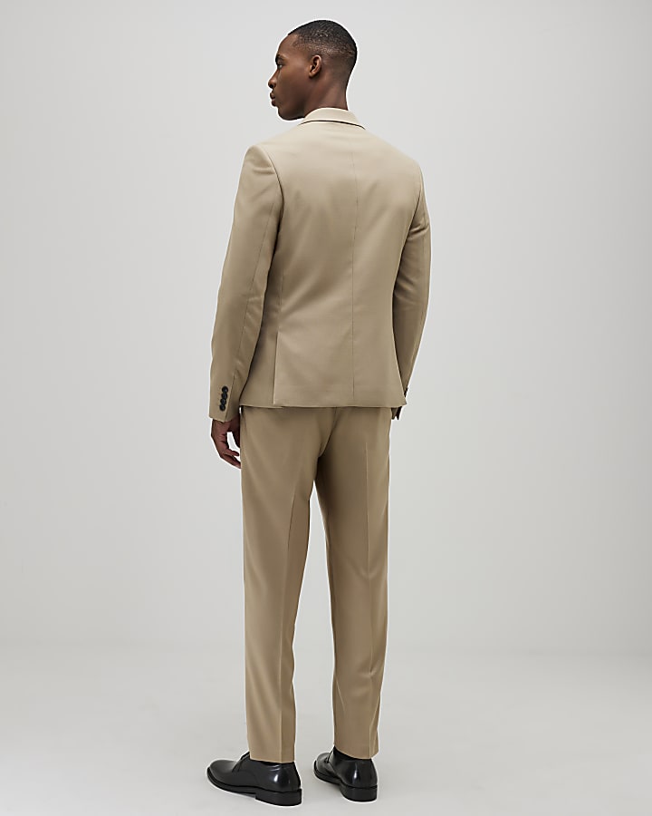 beige skinny fit con texture tuta pantaloni