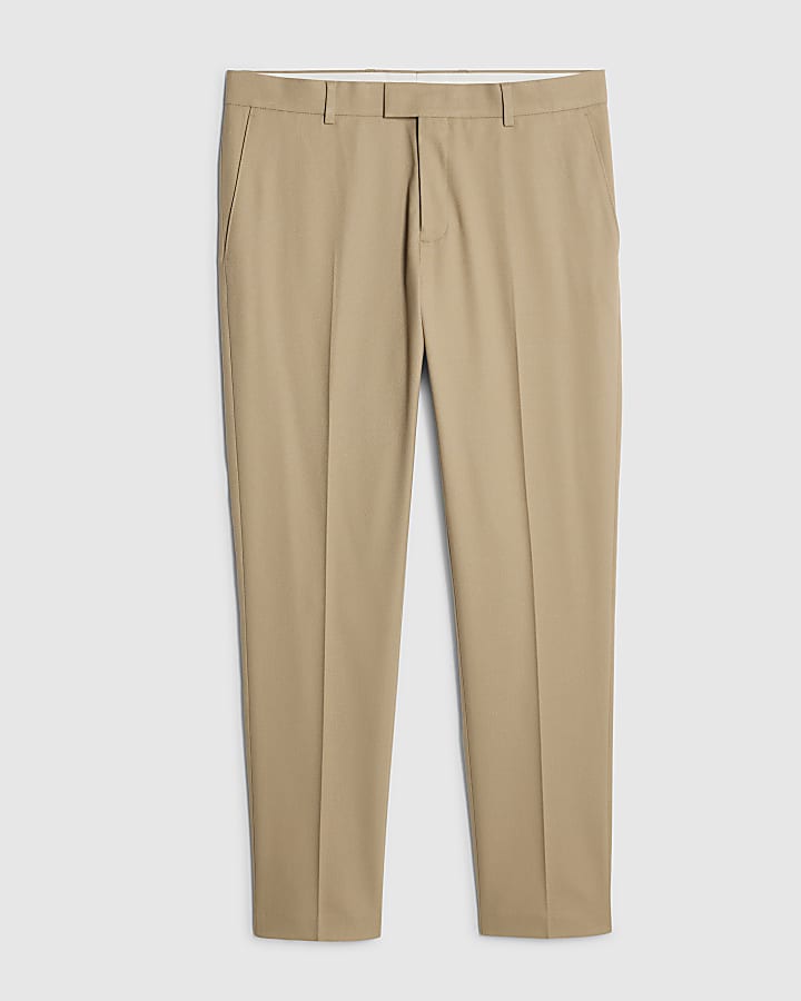 beige skinny fit con texture tuta pantaloni
