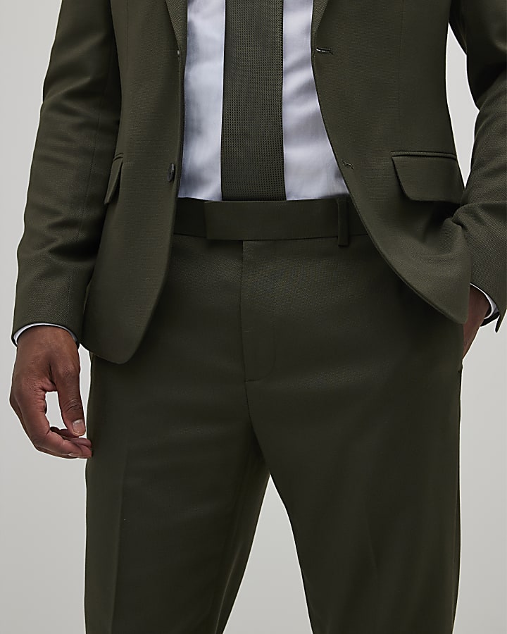 verde skinny fit con texture tuta pantaloni