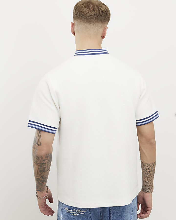 bianco regular fit con punta crest t-shirt