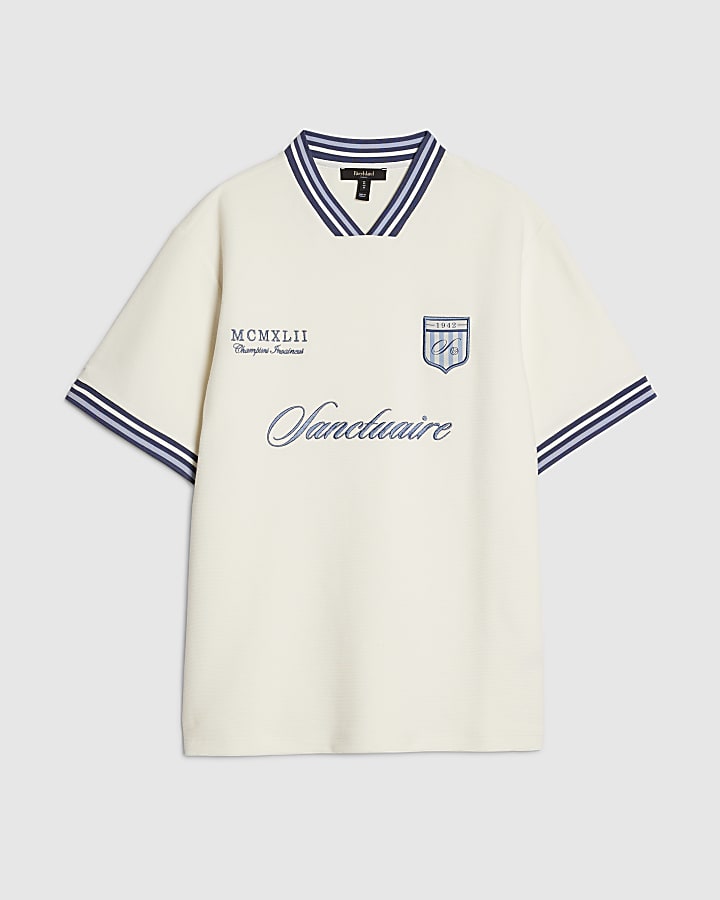 bianco regular fit con punta crest t-shirt