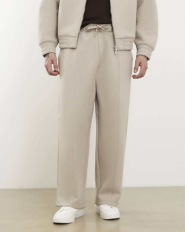 beige gamba larga premium jogging