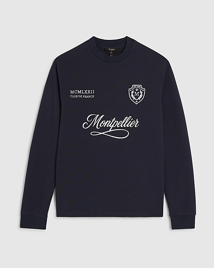 navy regular fit tipped t-shirt
