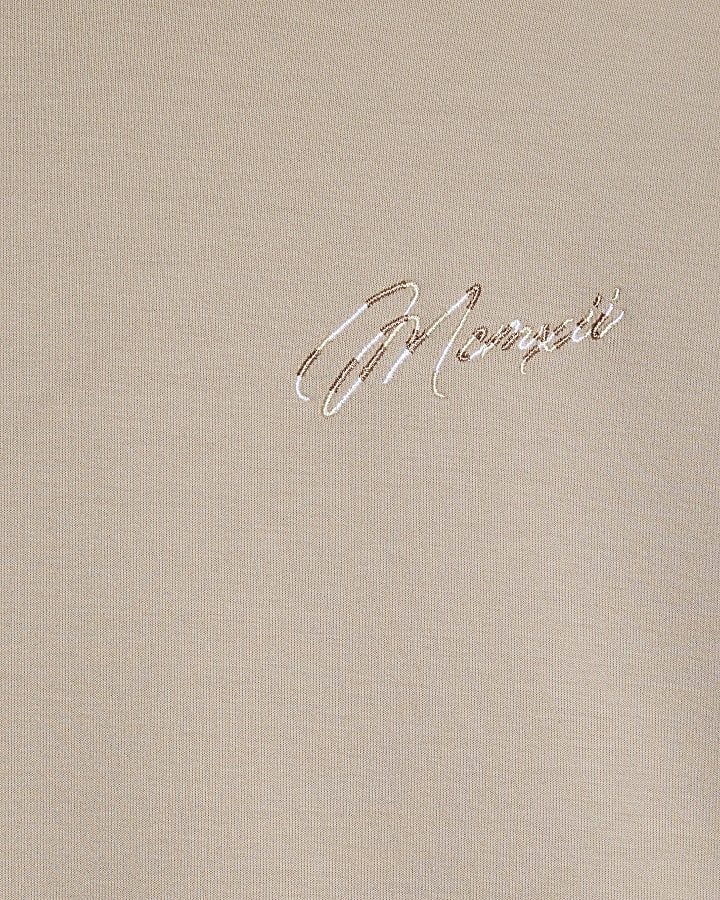 beige oversize fit mcmxii script hoodie