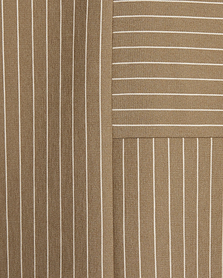 beige regular fit stripe t-shirt