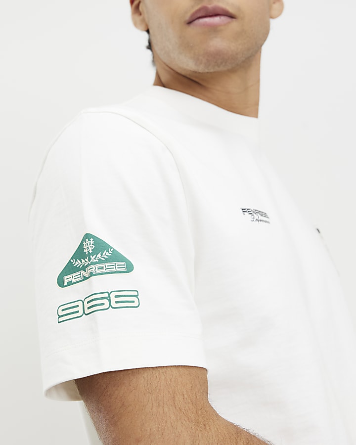 bianco regular fit penrose crest t-shirt