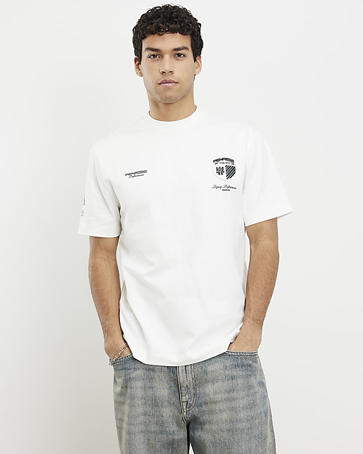 bianco regular fit penrose crest t-shirt