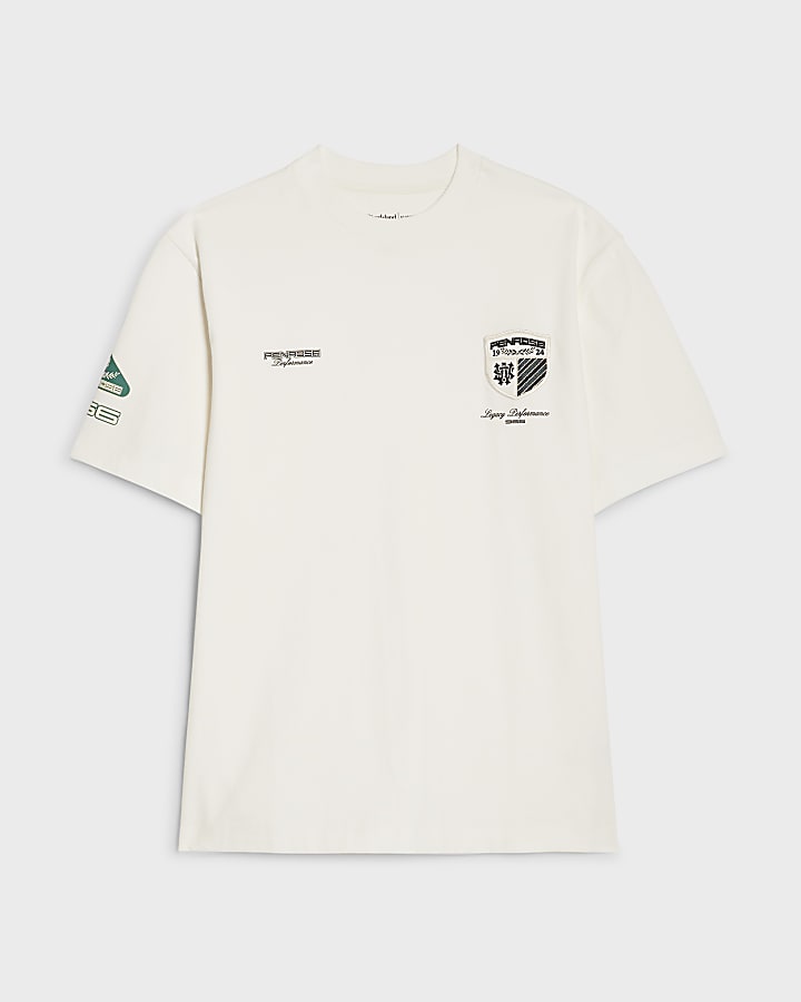 bianco regular fit penrose crest t-shirt