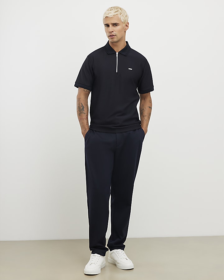 marina muscle fit polo shirt testurizzata