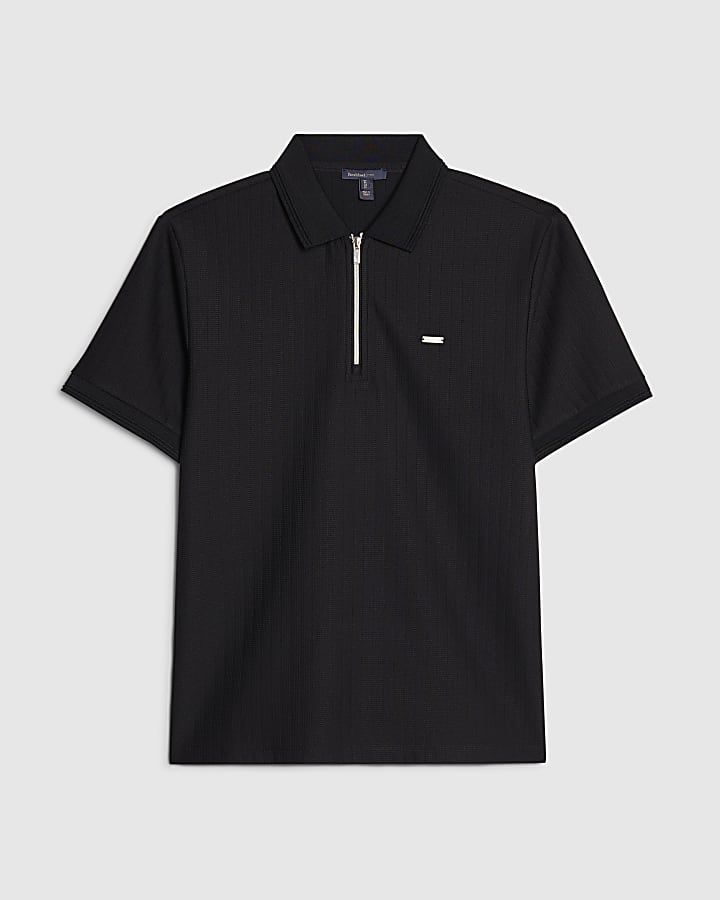 marina muscle fit polo shirt testurizzata