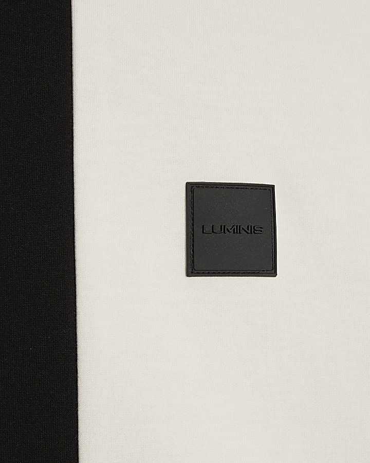 black premium slim fit block t-shirt