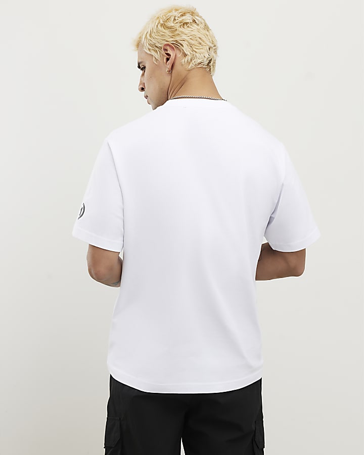 bianco regular fit mcmxii multi badge t-shirt