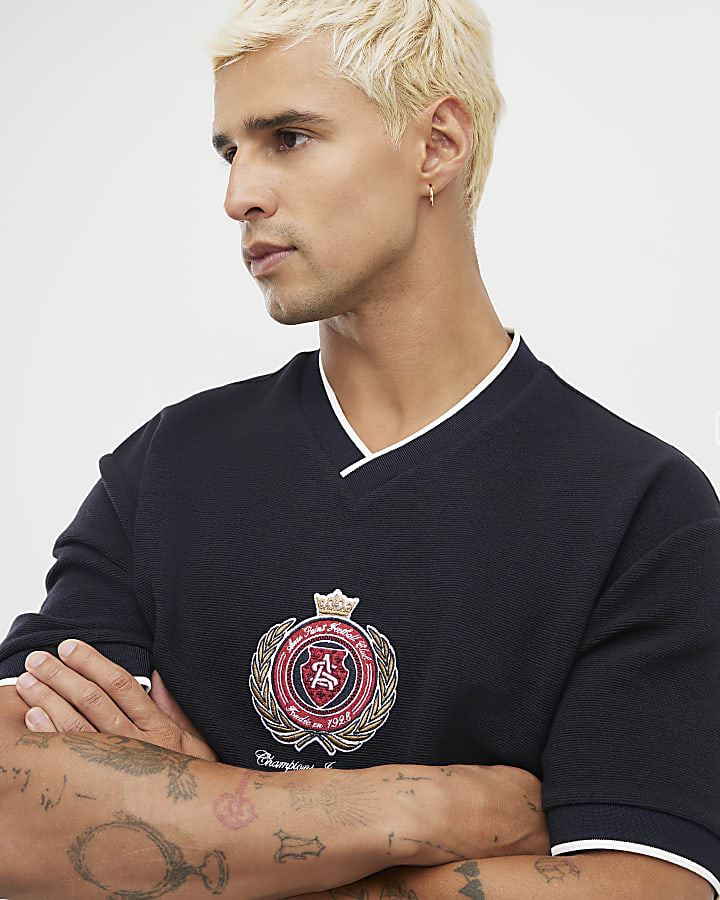 navy regular fit t-shirt da calcio