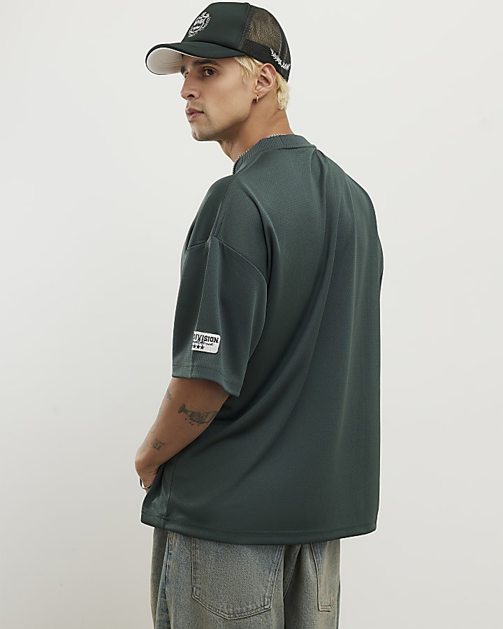 verde oversize fit mesh 7 ° divisione t-shirt