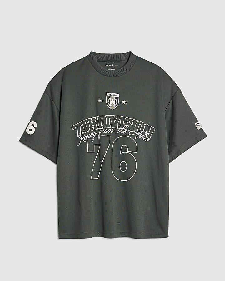 verde oversize fit mesh 7 ° divisione t-shirt