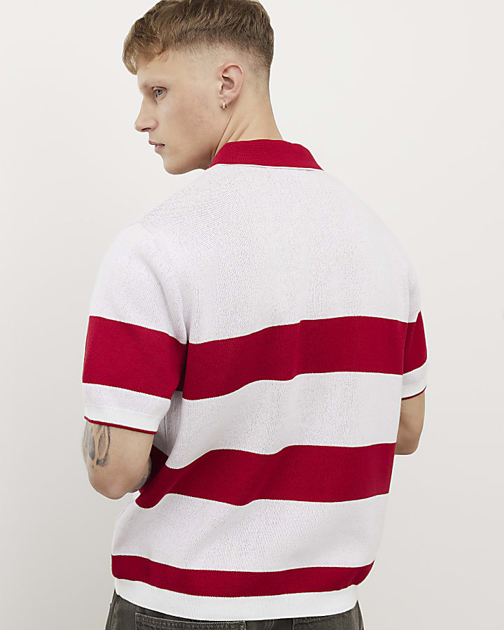 rosso slim fit marello stripe polo shirt