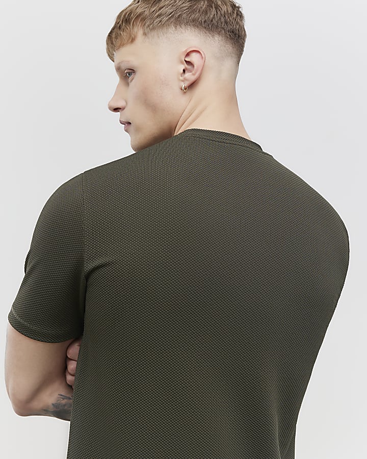 khaki slim fit con texture ame saint t-shirt
