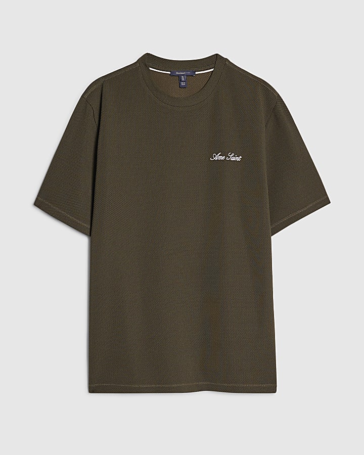 khaki slim fit con texture ame saint t-shirt