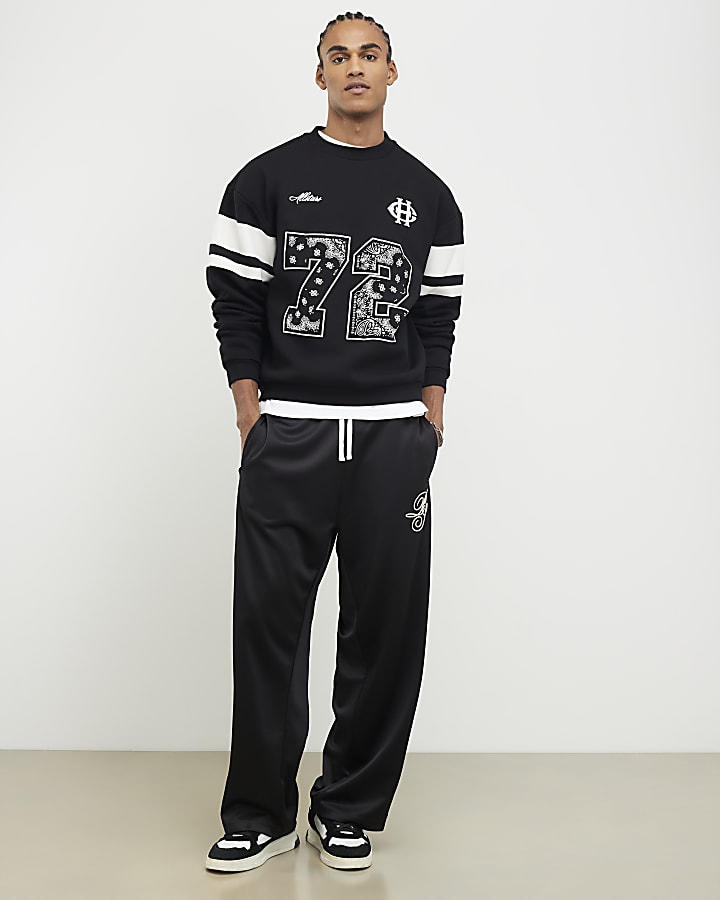 nero oversized fit felpa bandana