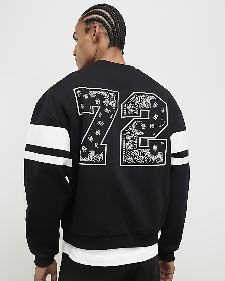 nero oversized fit felpa bandana