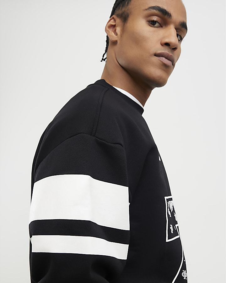 nero oversized fit felpa bandana