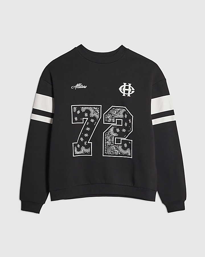 nero oversized fit felpa bandana