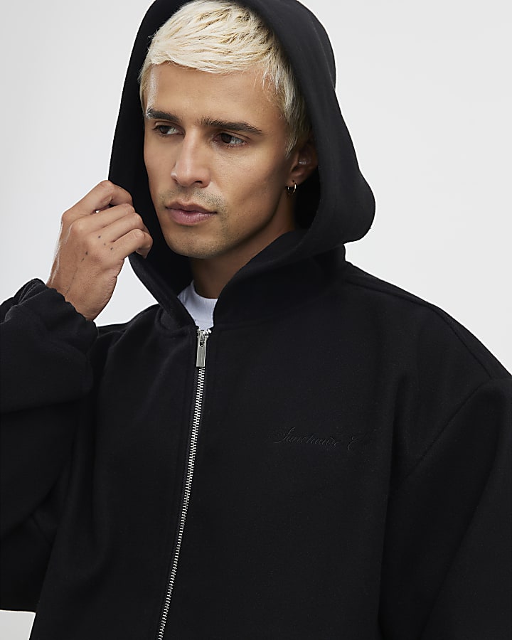 nero oversize fit santuario sentito hoodie