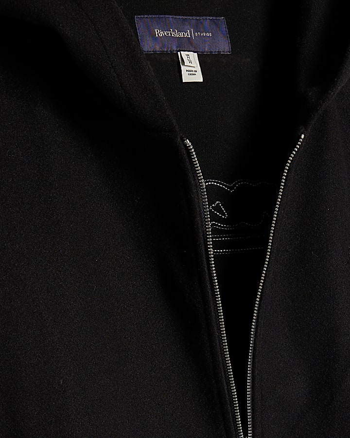 nero oversize fit santuario sentito hoodie
