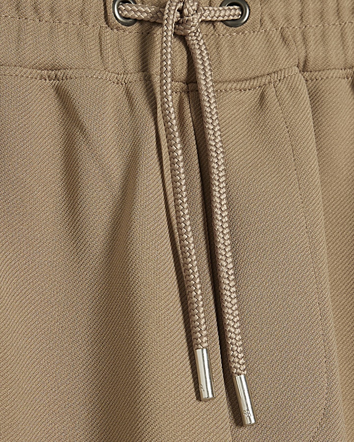khaki gamba larga in twill di jogging