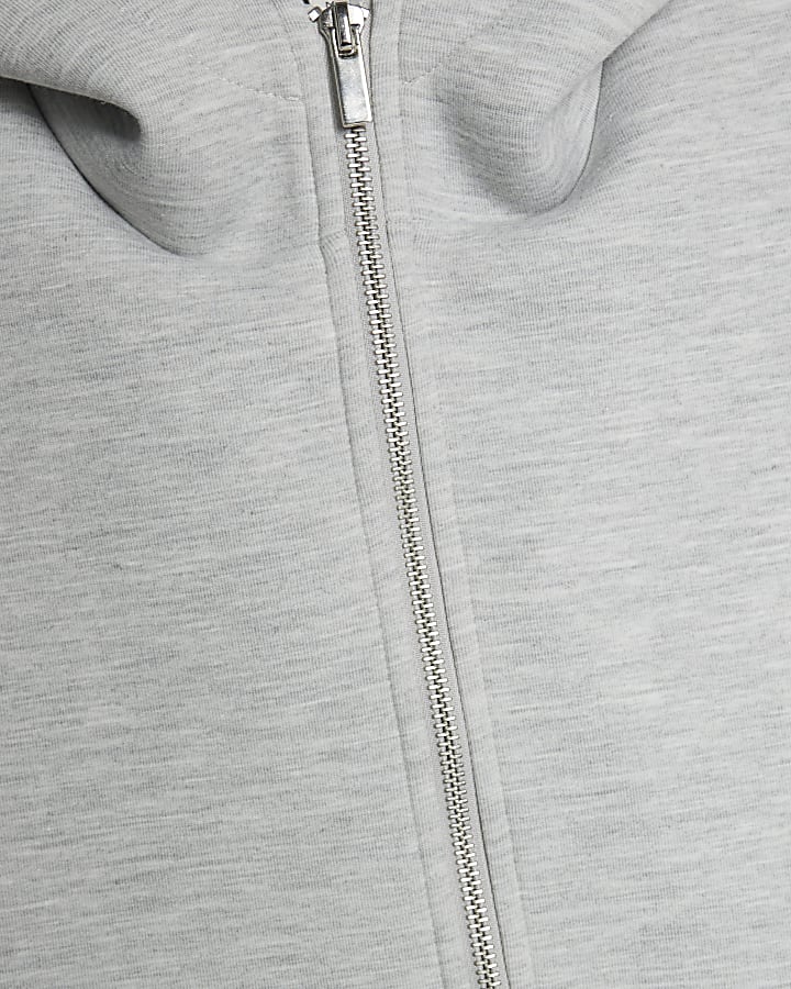 grigio premium oversize con zip hoodie