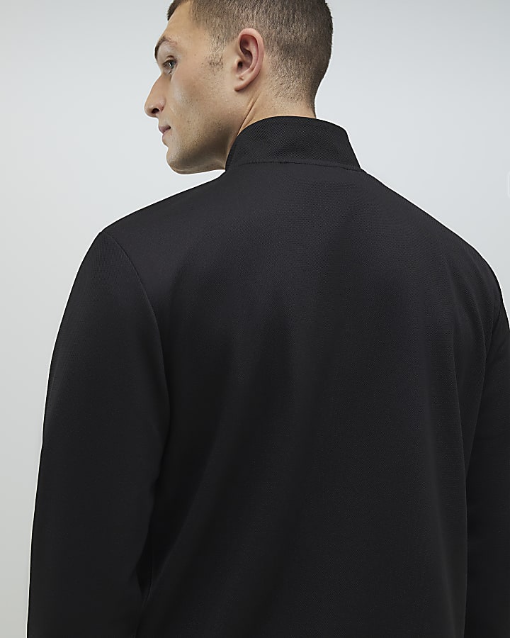 nero slim fit pique imbuto giacca
