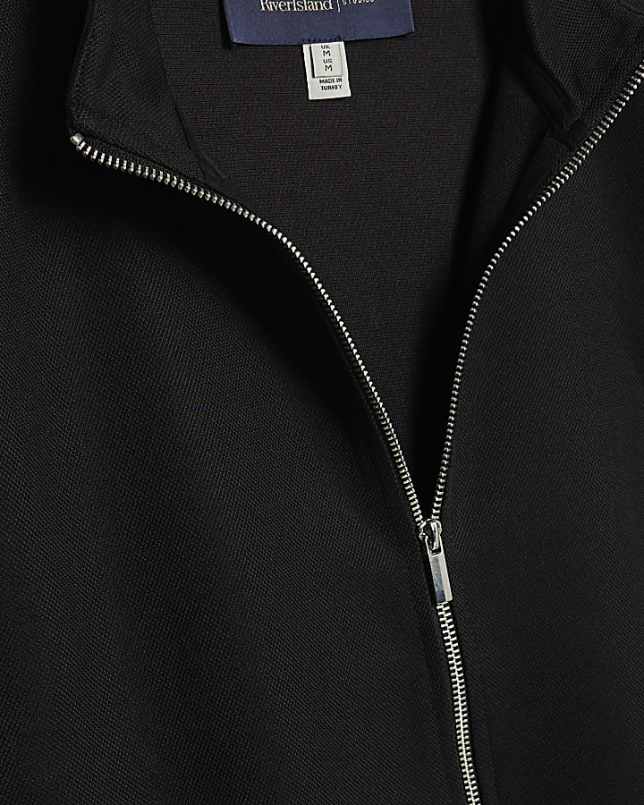 nero slim fit pique imbuto giacca