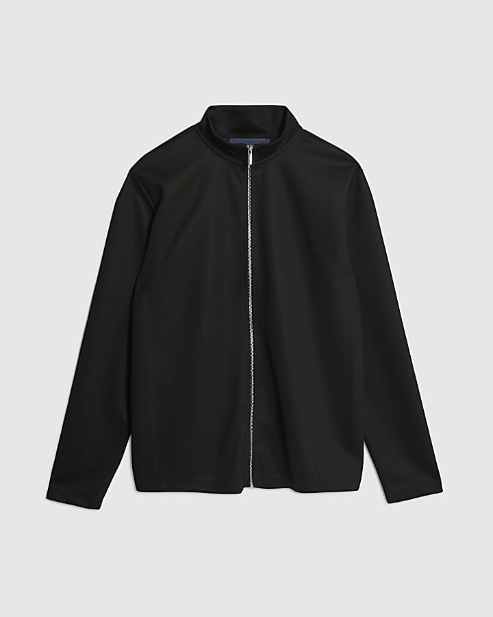 nero slim fit pique imbuto giacca