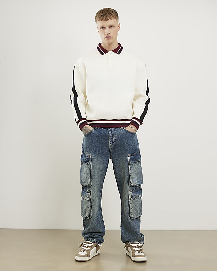 blu loose fit jeans cargo