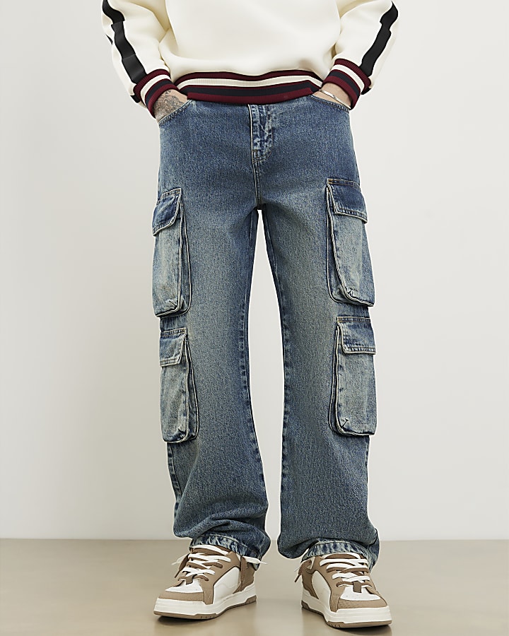 blu loose fit jeans cargo